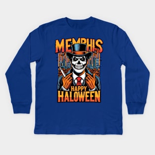 Memphis Halloween Kids Long Sleeve T-Shirt